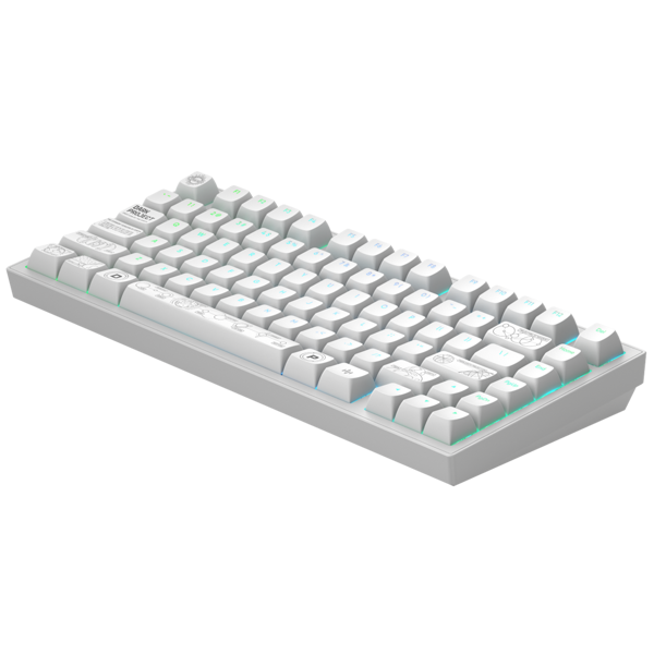 კლავიატურა Dark Project ALU81A Terra Nova, Wireless, RGB, BT, USB, Gaming Keyboard, White