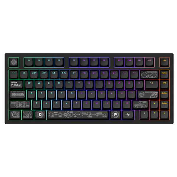 კლავიატურა Dark Project ALU81A Terra Nova, Wireless, RGB, BT, USB, Gaming Keyboard, Black