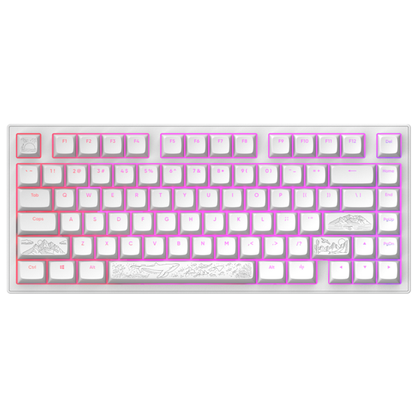 კლავიატურა Dark Project ALU81A Terra Nostra, Wired, RGB, USB, Gaming Keyboard, White