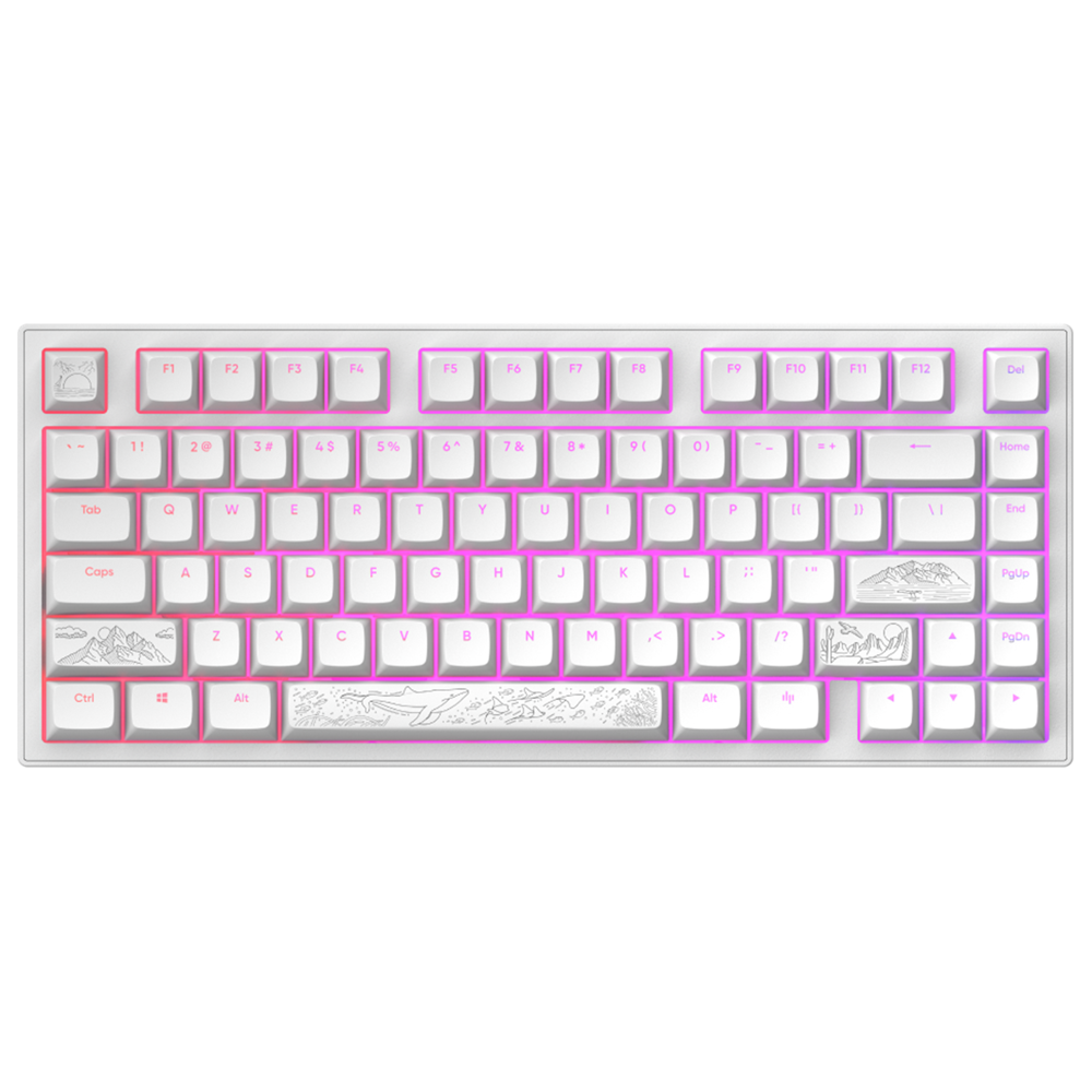 კლავიატურა Dark Project ALU81A Terra Nostra, Wired, RGB, USB, Gaming Keyboard, White