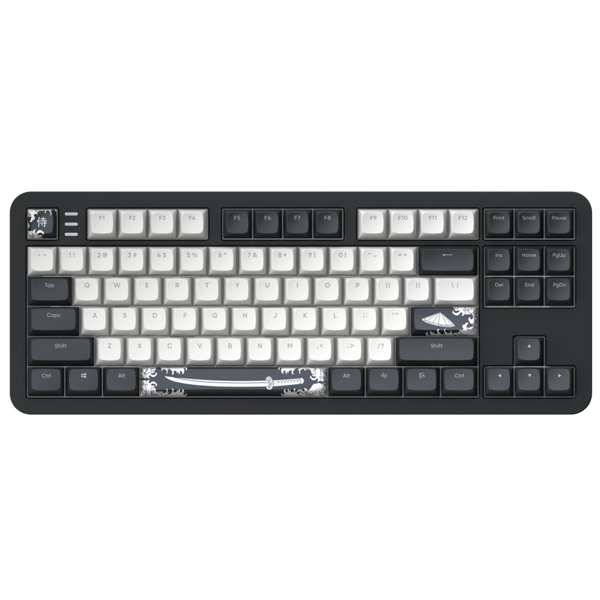 Gaming Keyboard Dark Project ALU87B Bushido, Wired, RGB, USB-C, Black/White