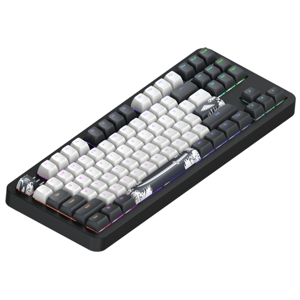 კლავიატურა Dark Project ALU87B Bushido, Wired, RGB, USB-C, Gaming Keyboard, Black/White