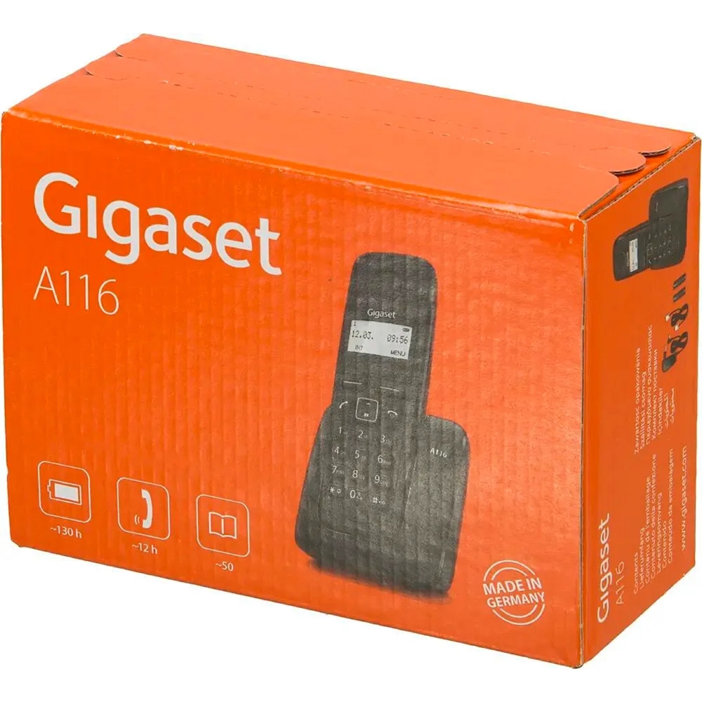 სტაციონარული ტელეფონი Gigaset S30852-H2801-S301 A116, Portable Phone, Black