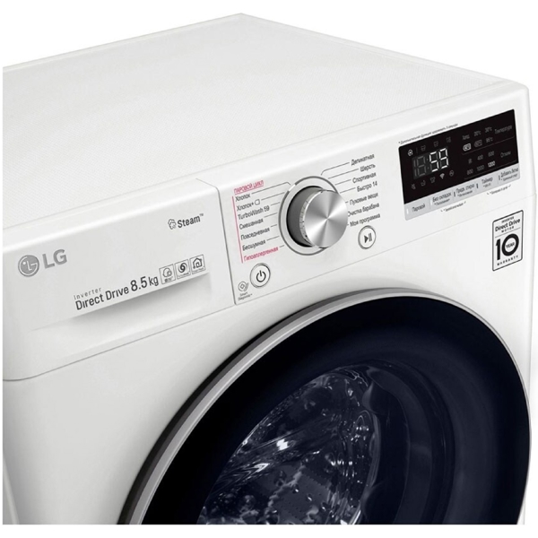 სარეცხი მანქანა LG F2V7GWL1W.ABWPMER, 8.5Kg, 1200Rpm, A, 52Db, Washing Machine, White