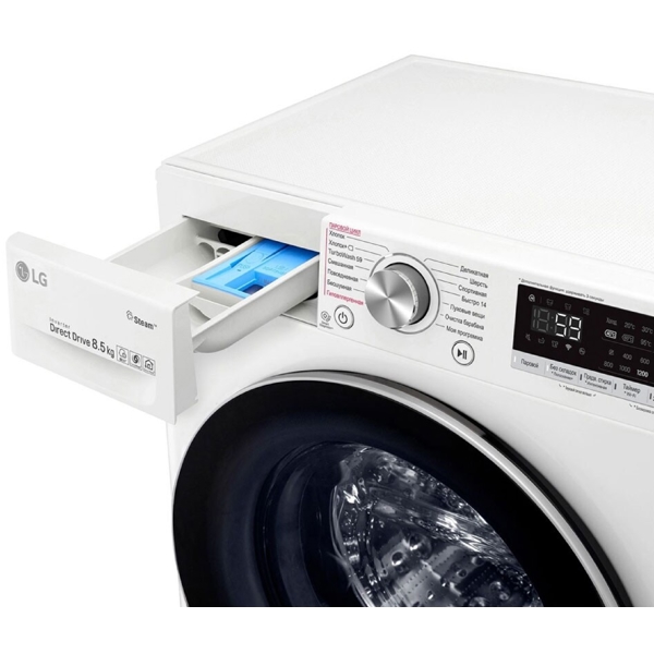 სარეცხი მანქანა LG F2V7GWL1W.ABWPMER, 8.5Kg, 1200Rpm, A, 52Db, Washing Machine, White