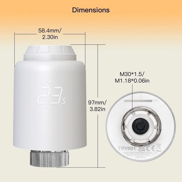 Smart Thermostat Moes WTRV-PJ-603-MS, White