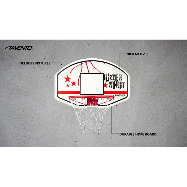 კალათბურთის ფარი Avento 835SC47RB BuzzerShot 47RB, Basketball board, White/Red