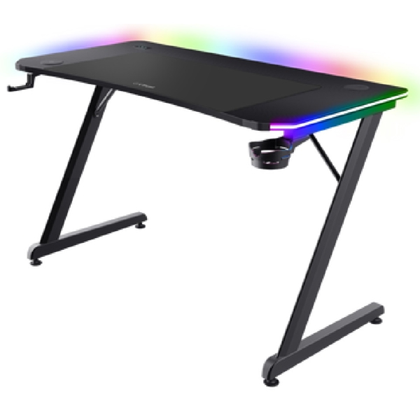 გეიმერული მაგიდა Trust GXT710 Luminus Pro, RGB, Gaming Desk, Black