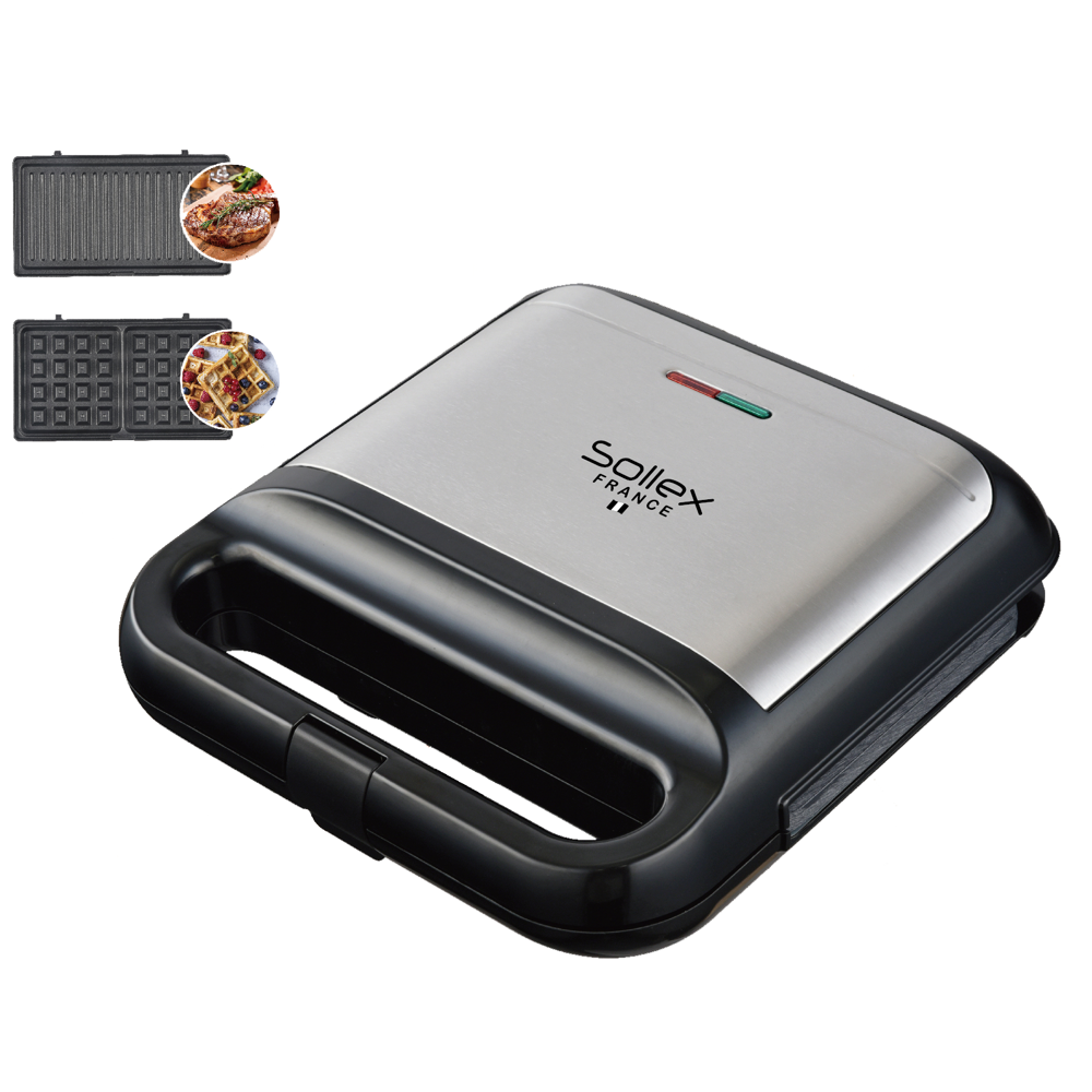 Sandwich Maker Sollex SL 315, 850W, Black/Silver