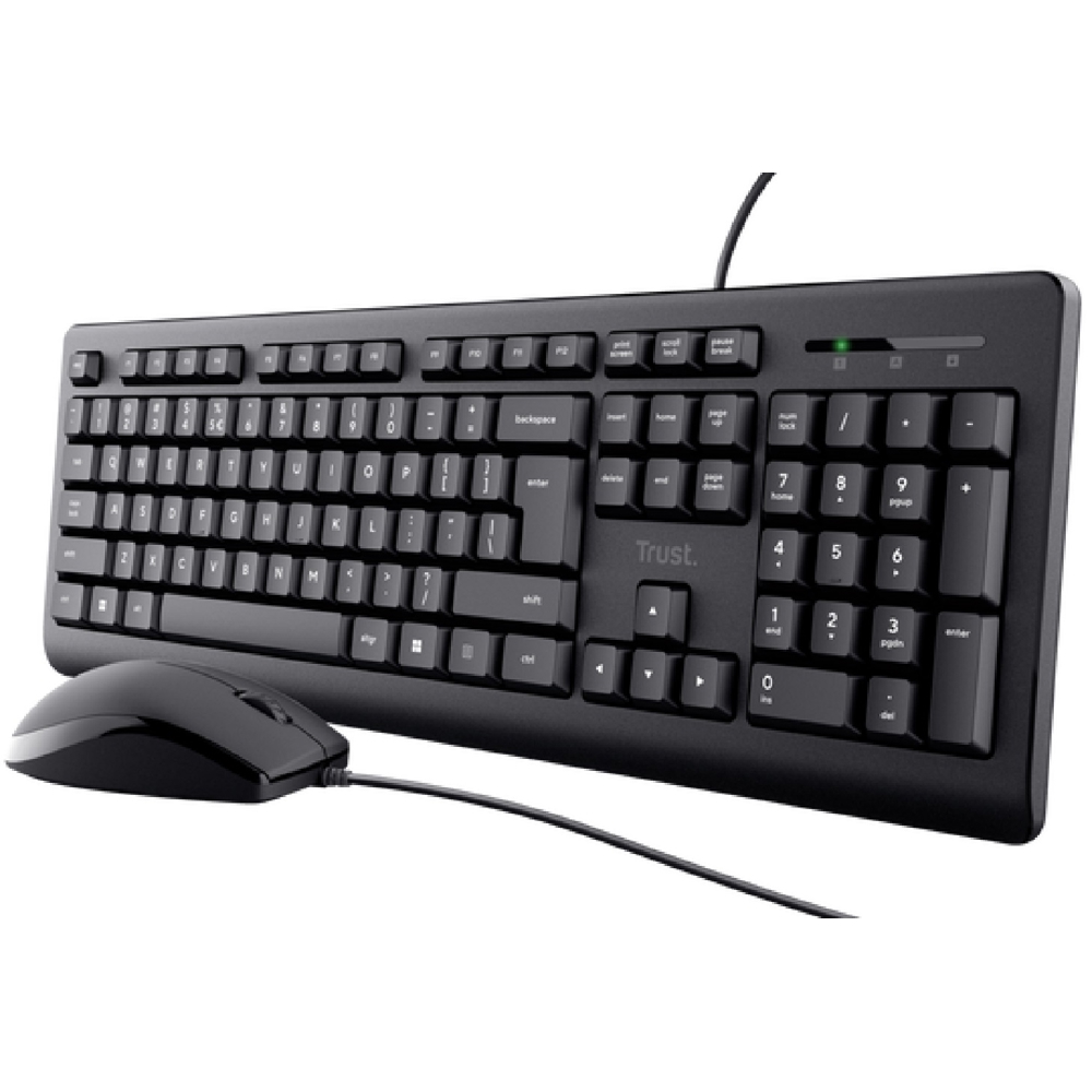 კლავიატურა+მაუსი Trust 23970 Primo, Wired, USB, Keyboard And Mouse, Black