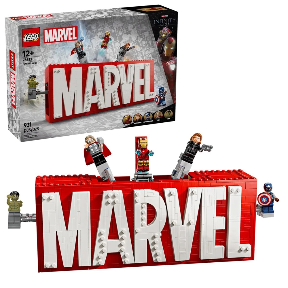 ასაწყობი კონსტრუქცია Lego 76313 Marvel, MARVEL Logo & Minifigures