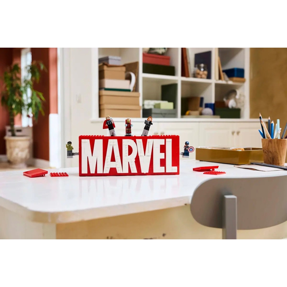 ასაწყობი კონსტრუქცია Lego 76313 Marvel, MARVEL Logo & Minifigures