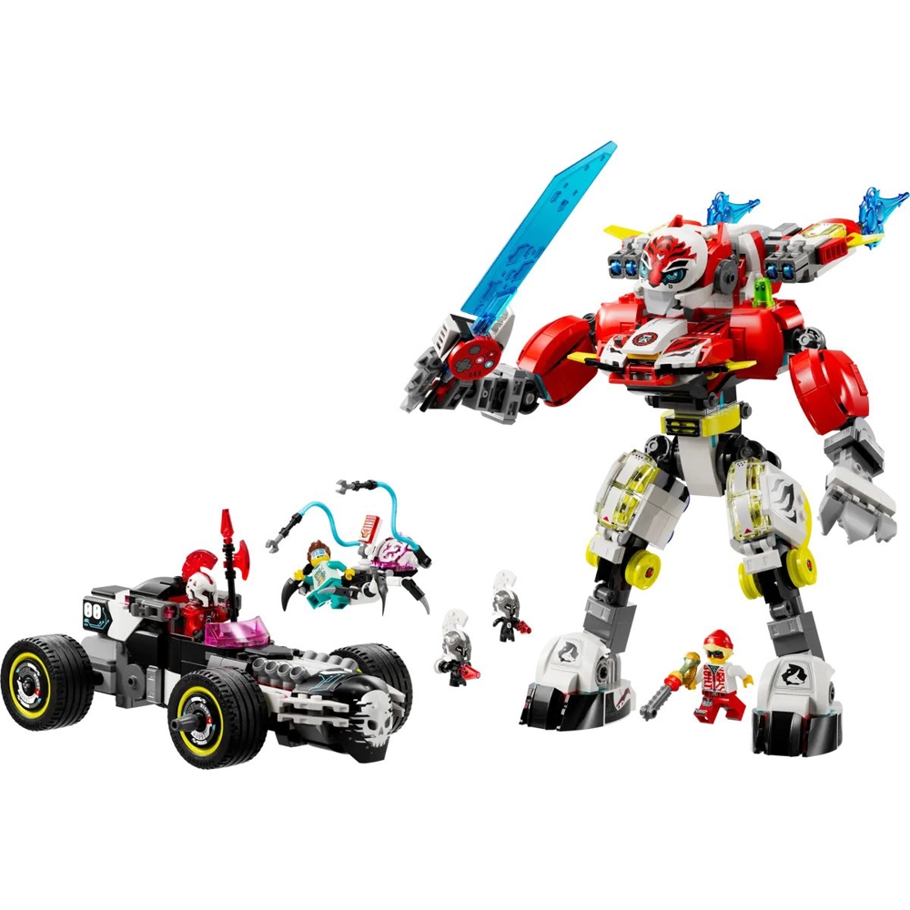 Prefabricated Construction Lego 71497 DREAMZzz, Cooper's Tiger Mech & Zero's Hot Rod Car