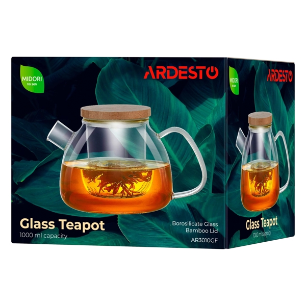 Teapot, Ardesto AR3010GF Midori, 1000ml, Transparent