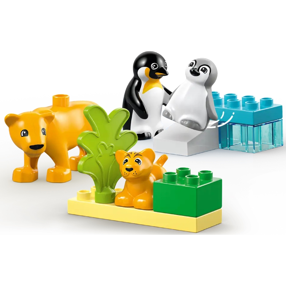 ასაწყობი კონსტრუქცია Lego 10442 Duplo Wild Animal Families: Penguins & Lions, Prefabricated Construction