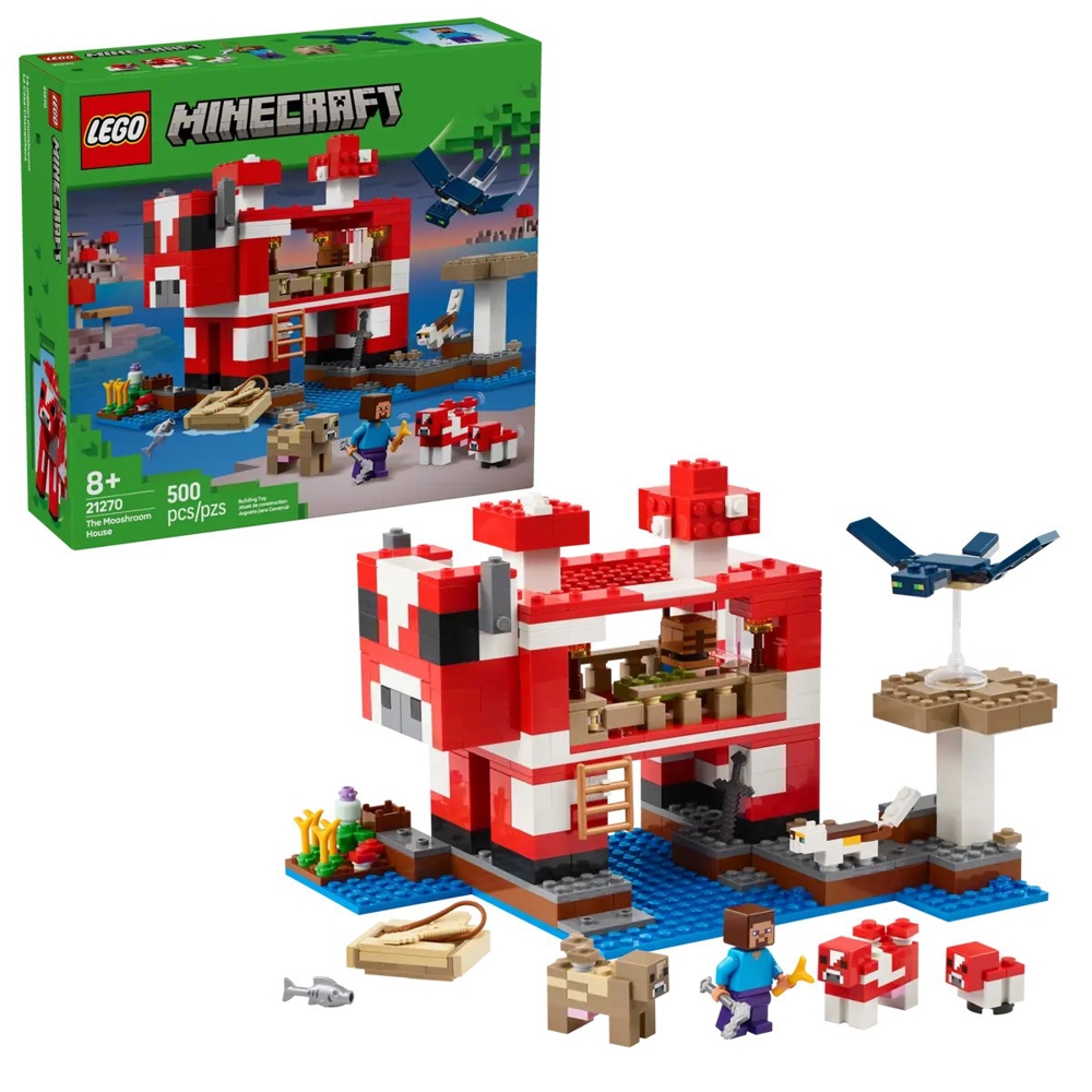 Prefabricated Construction Lego 21270 Minecraft, The Mooshroom House