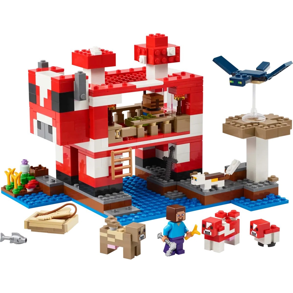 Prefabricated Construction Lego 21270 Minecraft, The Mooshroom House