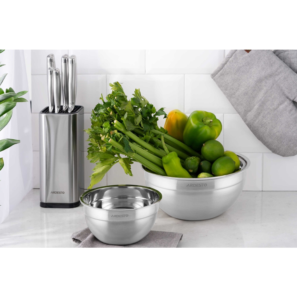 Bowl Ardesto AR1626SS Gemini, 26cm, 4L, Stainless Steel