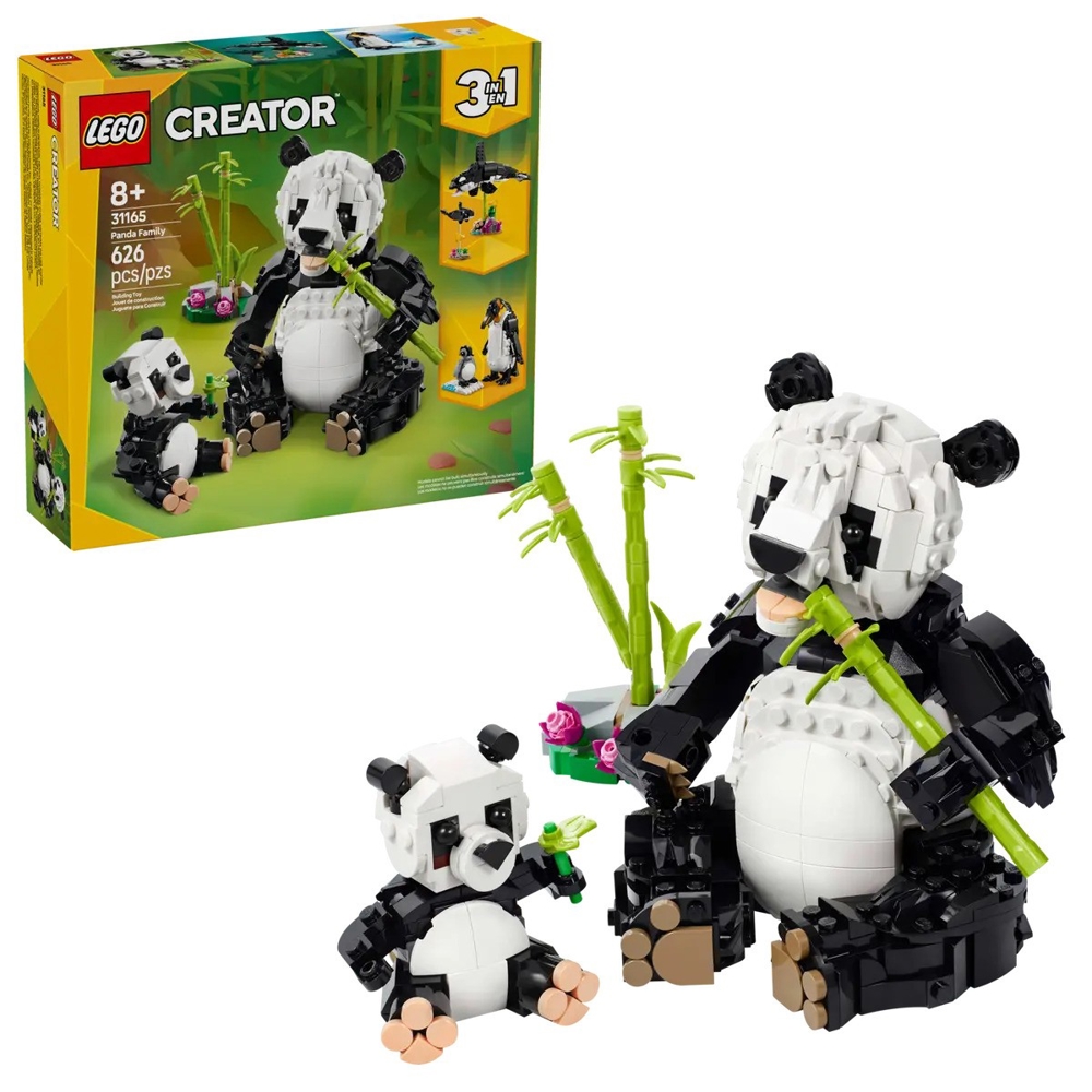 ასაწყობი კონსტრუქცია Lego 31165 Creator 3-in-1, Wild Animals: Panda Family