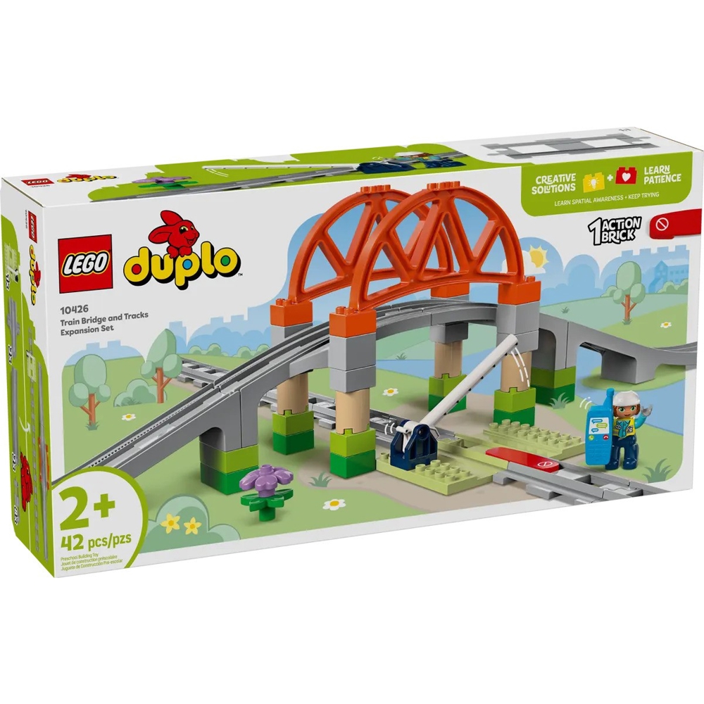 ასაწყობი კონსტრუქცია Lego 10426 DUPLO, Train Bridge and Tracks Expansion Set