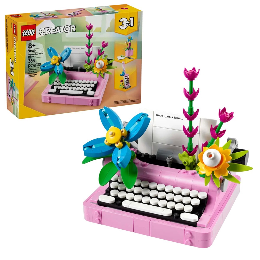 ასაწყობი კონსტრუქცია Lego 31169 Creator 3-in-1, Typewriter with Flowers