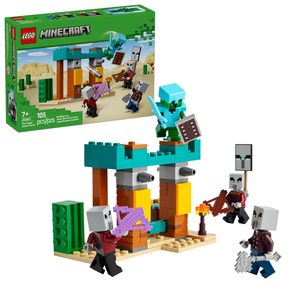 ასაწყობი კონსტრუქცია Lego 21267 Minecraft The Illager Desert Patrol Set, Prefabricated Construction