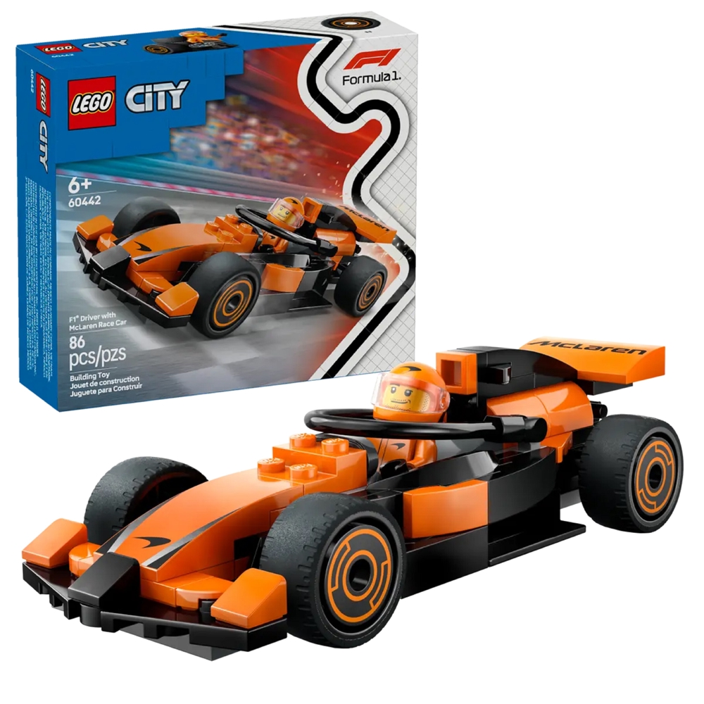 ასაწყობი კონსტრუქცია Lego 60442 City F1 Driver with McLaren Race Car, Prefabricated Construction