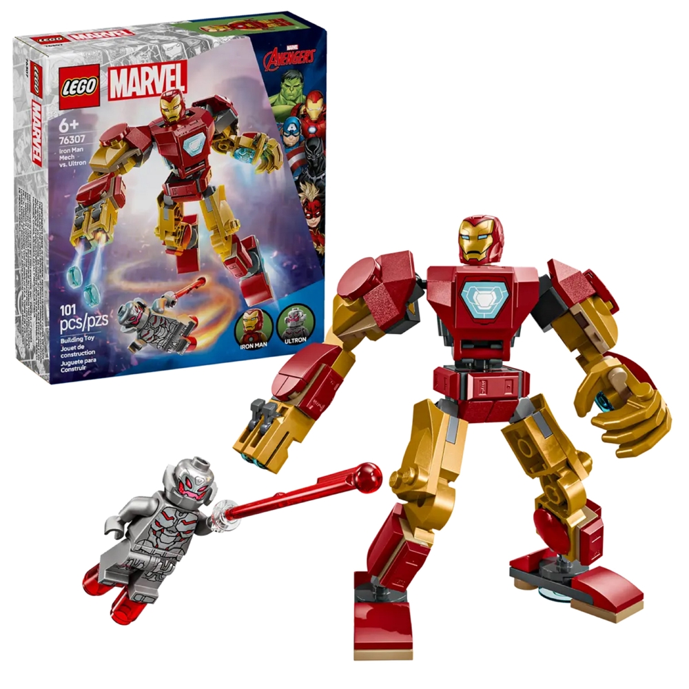 ასაწყობი კონსტრუქცია Lego 76307 Constructor Super Heroes Iron Man Mech vs. Ultron, Prefabricated Construction