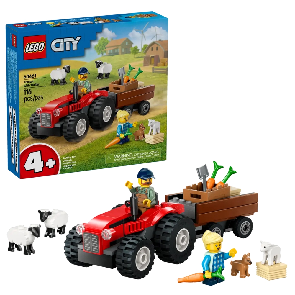Prefabricated Construction Lego 60461 City Red Farm Tractor with Trailer & Sheep