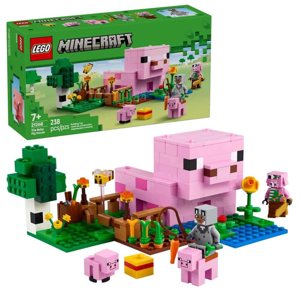 ასაწყობი კონსტრუქცია Lego 21268 Constructor Minecraft The Baby Pig House, Prefabricated Construction