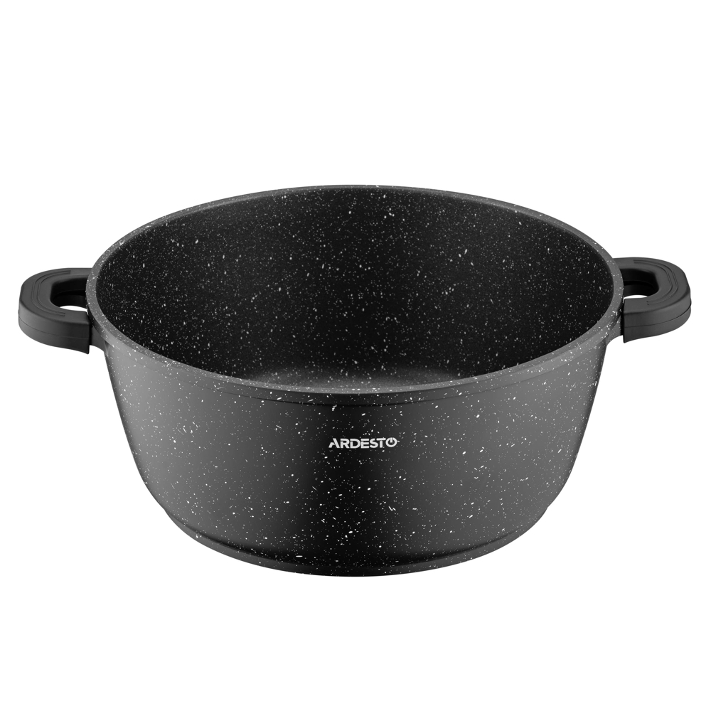 Casserole with glass lid Ardesto AR2424GE Gemini Anzio, 4.4l, 24cm, Black