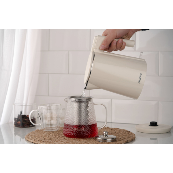 ელექტრო ჩაიდანი Ardesto EKL-F1BG, 1500W, 1L, Electric kettle, Beige