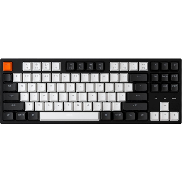 კლავიატურა Keychron C1H3, HotSwap Gateron RGB Brown, Wired, USB, Gaming Keyboard, Black