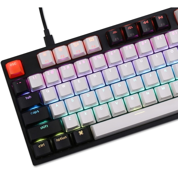 კლავიატურა Keychron C1H3, HotSwap Gateron RGB Brown, Wired, USB, Gaming Keyboard, Black