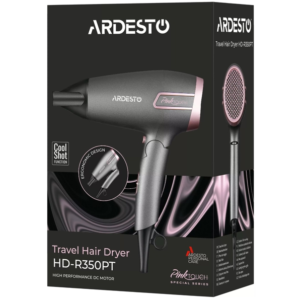 თმის საშრობი Ardesto HD-R350PT, 2000W, Hair Dryer, Grey