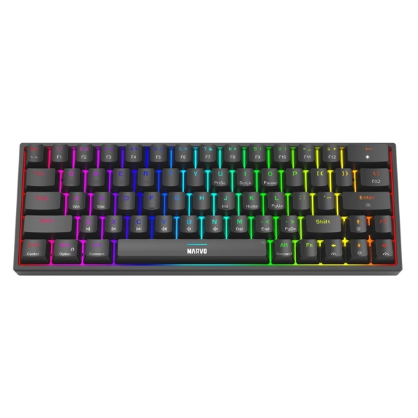 კლავიატურა Marvo KG955W, Wireless, RGB, BT, 2.4G, Gaming Keyboard, Black