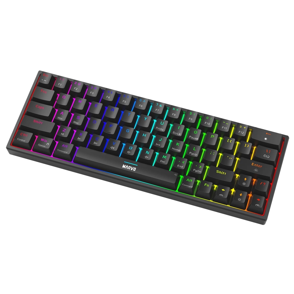 კლავიატურა Marvo KG955W, Wireless, RGB, BT, 2.4G, Gaming Keyboard, Black