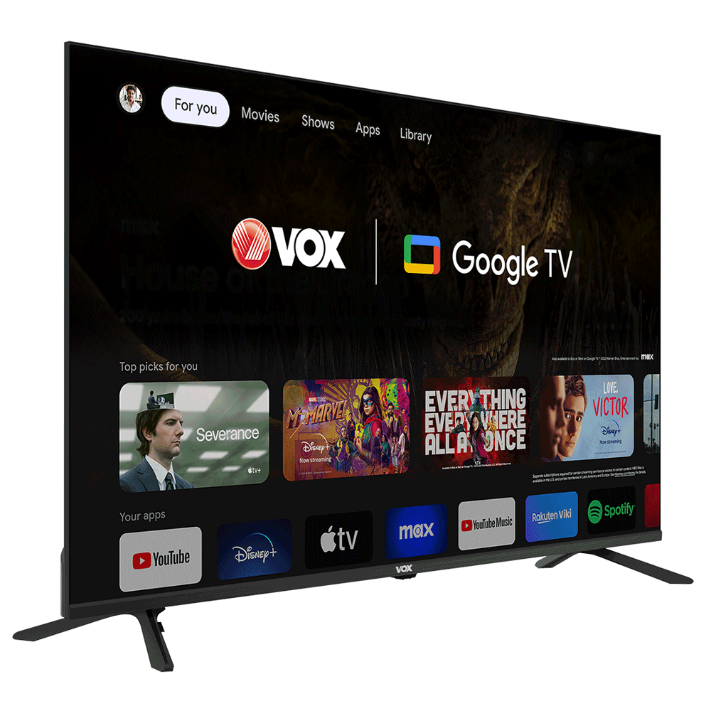 TV VOX 55GOU080B, 55", Smart TV, 4K UHD, HDMI, USB, LAN, Bluetooth, Wifi, Black