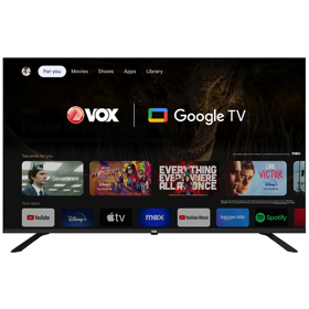 ტელევიზორი VOX 50GOU080B, 50", 4K UHD, Smart TV, HDMI, USB, LAN, Bluetooth, Wi-Fi, Black