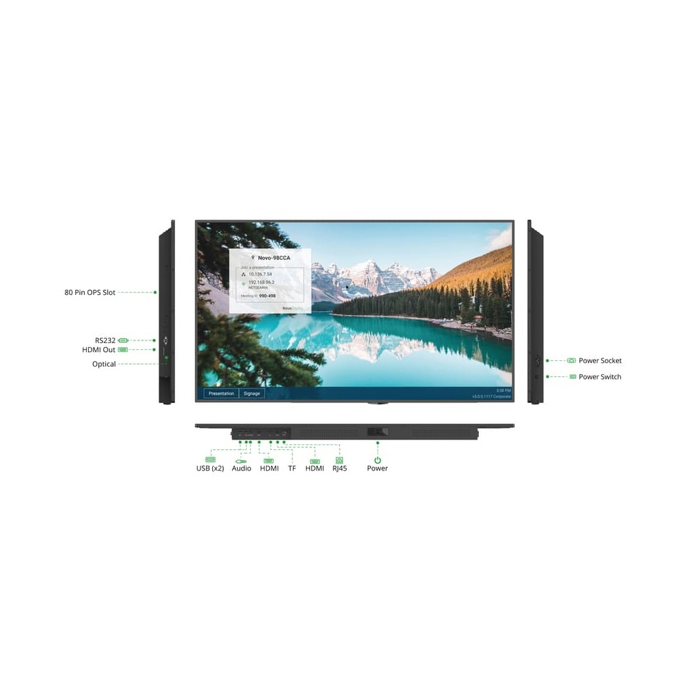 Digital Signage Display Vivitek DK433 NovoDisplay DK-3 series, 43", 4GB, 32GB, DSD 24/7, Black