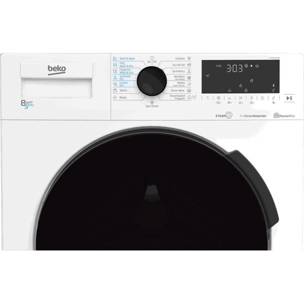 სარეცხი+საშრობი მანქანა Beko HTV 8716 X0 b300, 8Kg, D, 1400Rpm, Washing+Dryer Machine, White