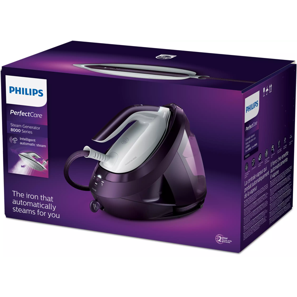 Steam Iron Philips PSG8050/30 PerfectCare 8000 Series, 2700W, 1.8L, Purple