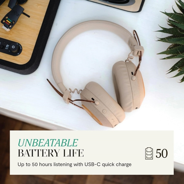 ყურსასმენი House Of Marley EM-JH135-CE, Headset, Wireless, Bluetooth, USB, Beige