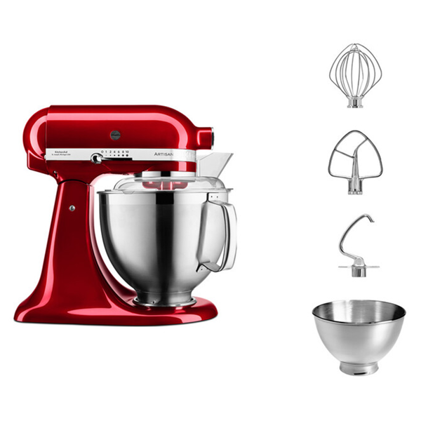 მიქსერი KitchenAid 5KSM185PSECA Artisan, 300W, Mixer, Red