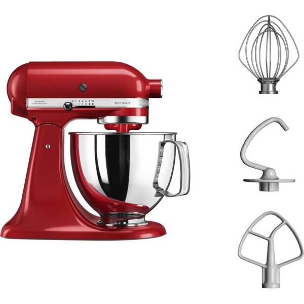 მიქსერი KitchenAid 5KSM125EER Artisan, 300W, Mixer, Empire Red