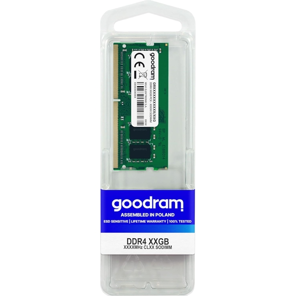 ოპერატიული მეხსიერება Goodram GR3200S464L22S/8G, RAM 8GB, DDR4 SODIMM, 3200 MHz