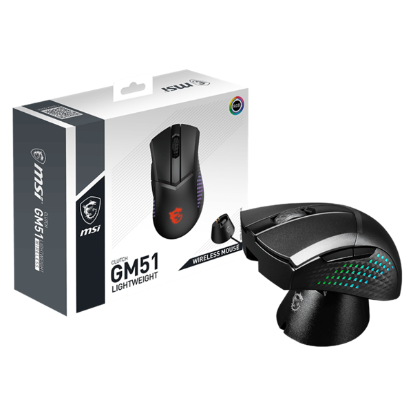 მაუსი MSI S12-4300070-C54 Clutch GM51, Wireless, USB, Bluetooth, Gaming Mouse, Black