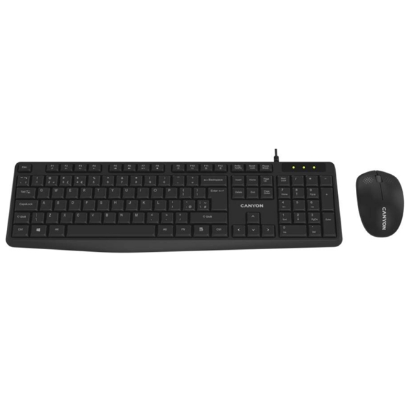 Keyboard And Mouse Canyon CNE-HSETW01 SET-W01, Wireless, USB, Black