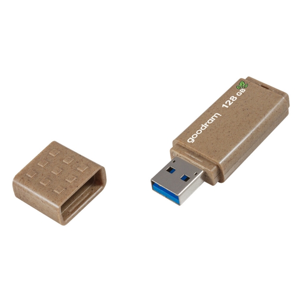 USB ფლეშ მეხსიერება GoodRam UME3-1280EFR11 Eco Friendly, 128GB, USB3.2, Brown