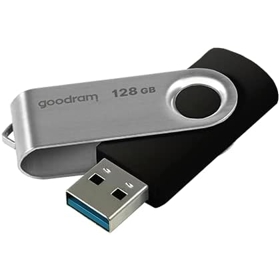 USB ფლეშ მეხსიერება GoodRam UTS3-1280K0R11, 128GB, USB3.2, Black/Silver